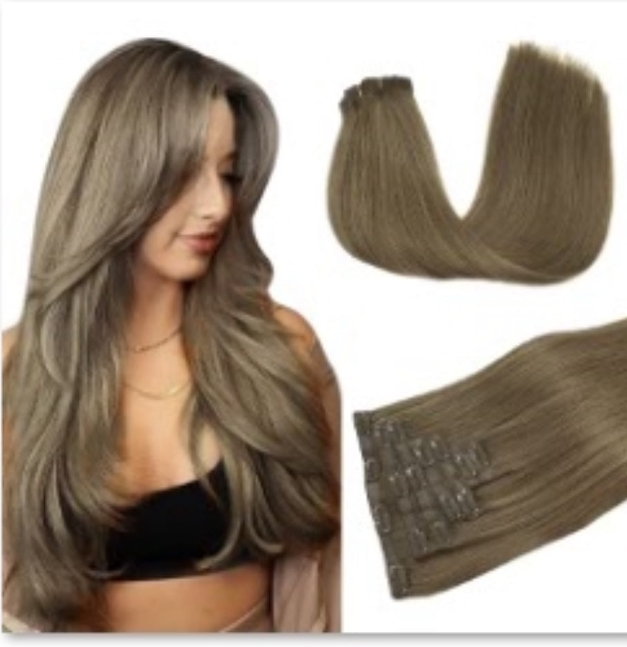 Sassy Hair Extensions - Ash Brown (6D Hair Gun Extension)