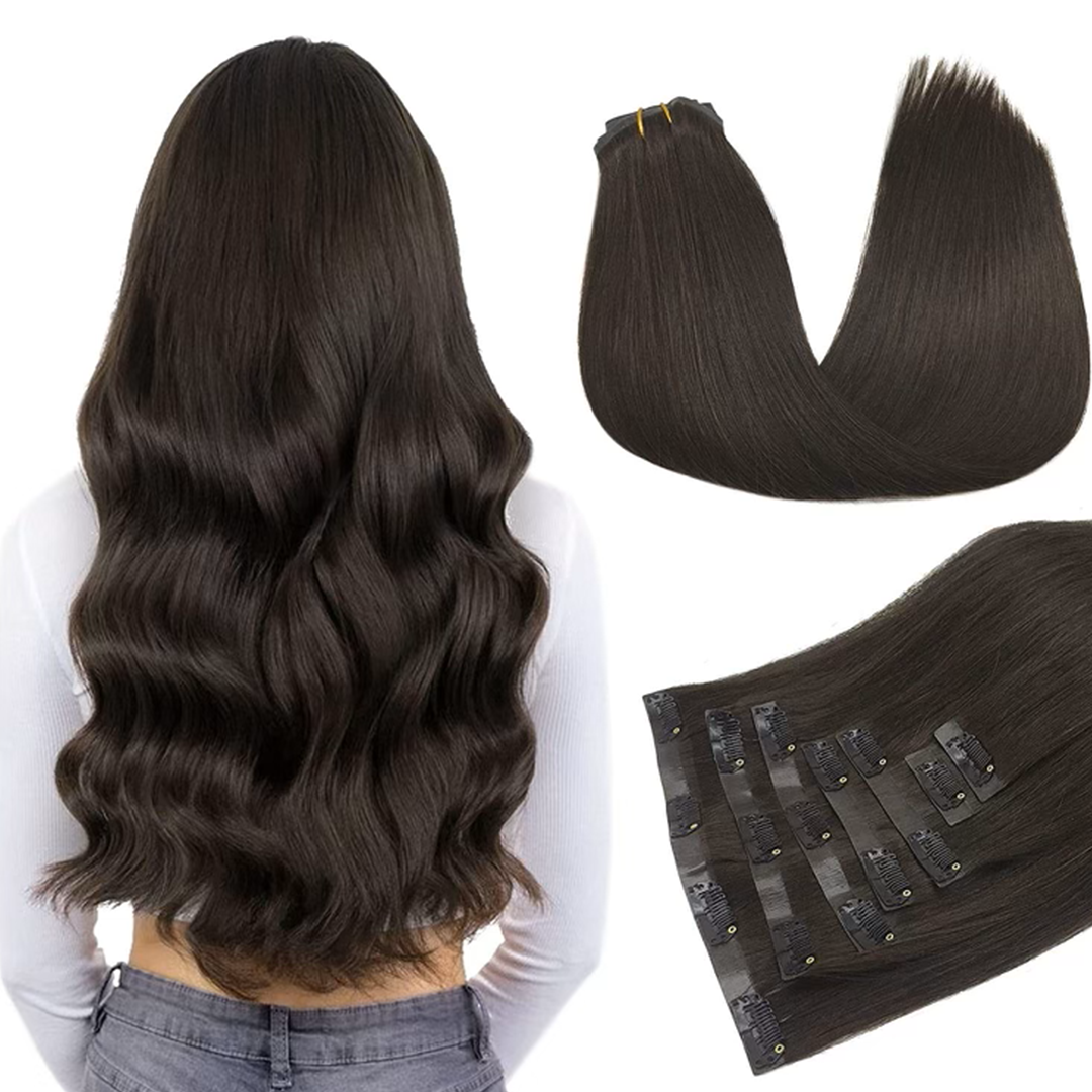 Sassy Hair Extensions - Deep Brown (Clip-in)