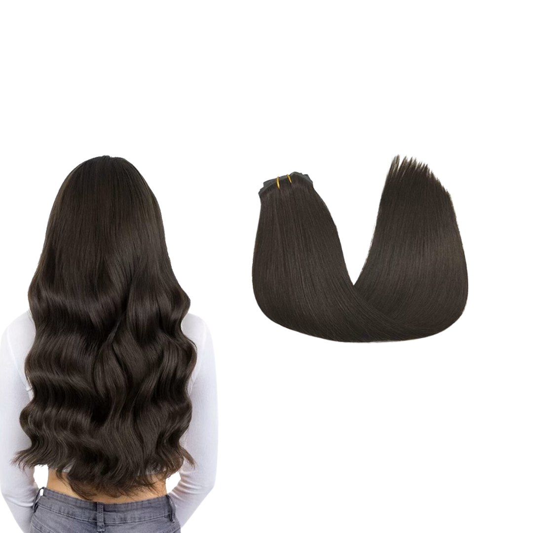 Sassy Hair Extensions - Deep Brown (6D Hair Gun Extension)